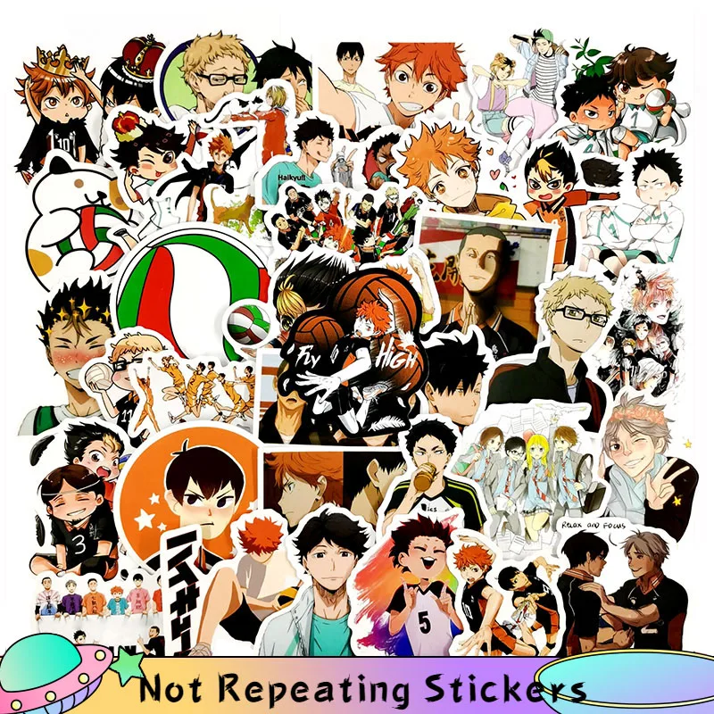 Японское Аниме Haikyuu водонепроницаемые наклейки для холодильника мотоцикла