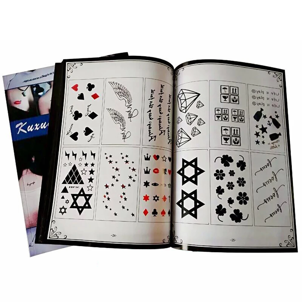 

A4 Size Tattoo Book For Body Art Popular Small Fresh Fashion Pattern Designs Tattoo Stencils Design Book Supplies