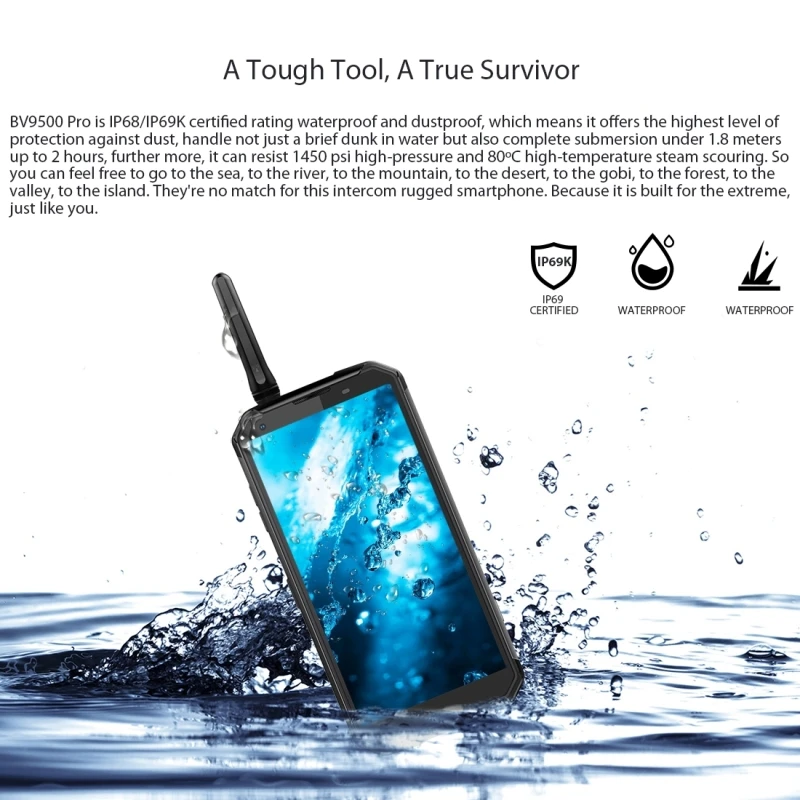 Blackview BV9500 Pro IP68 водонепроницаемый прочный смартфон 6 ГБ+ 128 Гб 5," Восьмиядерный рация 10000 мАч отпечаток пальца телефон nfc