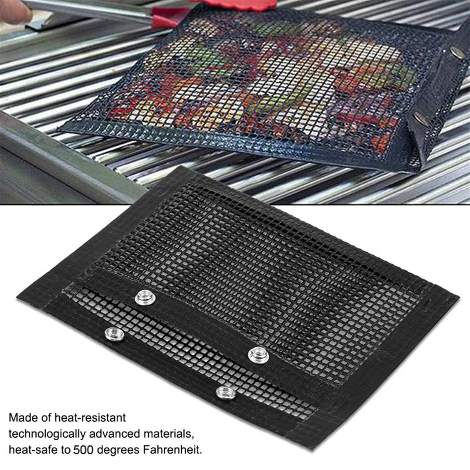 

3 Pcs Non-Stick Mesh Grilling Bag +Clip + glove + brush Non-Stick BBQ Bake Bag Outdoor Picnic Tool big deal dropshipping