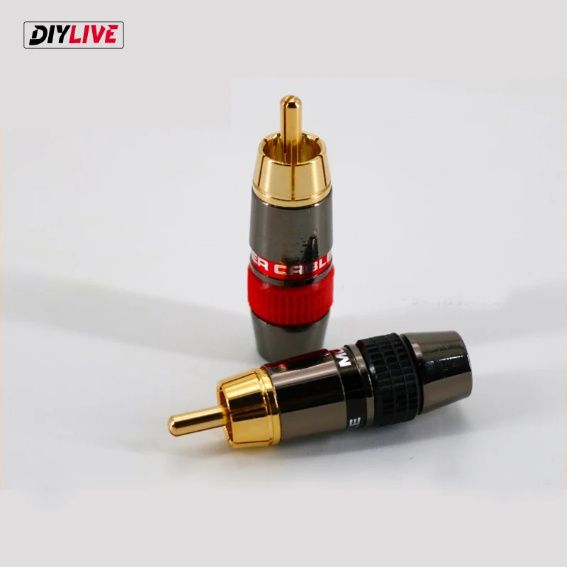 DIYLIVE 2 шт. RCA штекер лихорадка Чистая медь позолота Монстр lotus головы Hi-Fi аудио