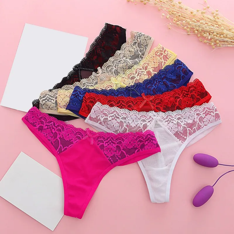 Women Sexy G String Fashion Lace Panties Women's Thongs Briefs Low Waist Underpants Underwear Pocket | Женская одежда