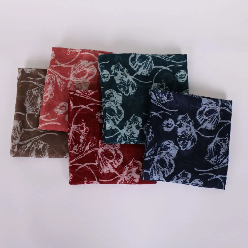 

Оптовая продажа, женские популярные длинные шали из вискозы и хлопка с цветочным принтом, хиджабы, красивые мусульманские шарфы 7 цветов 180*80...