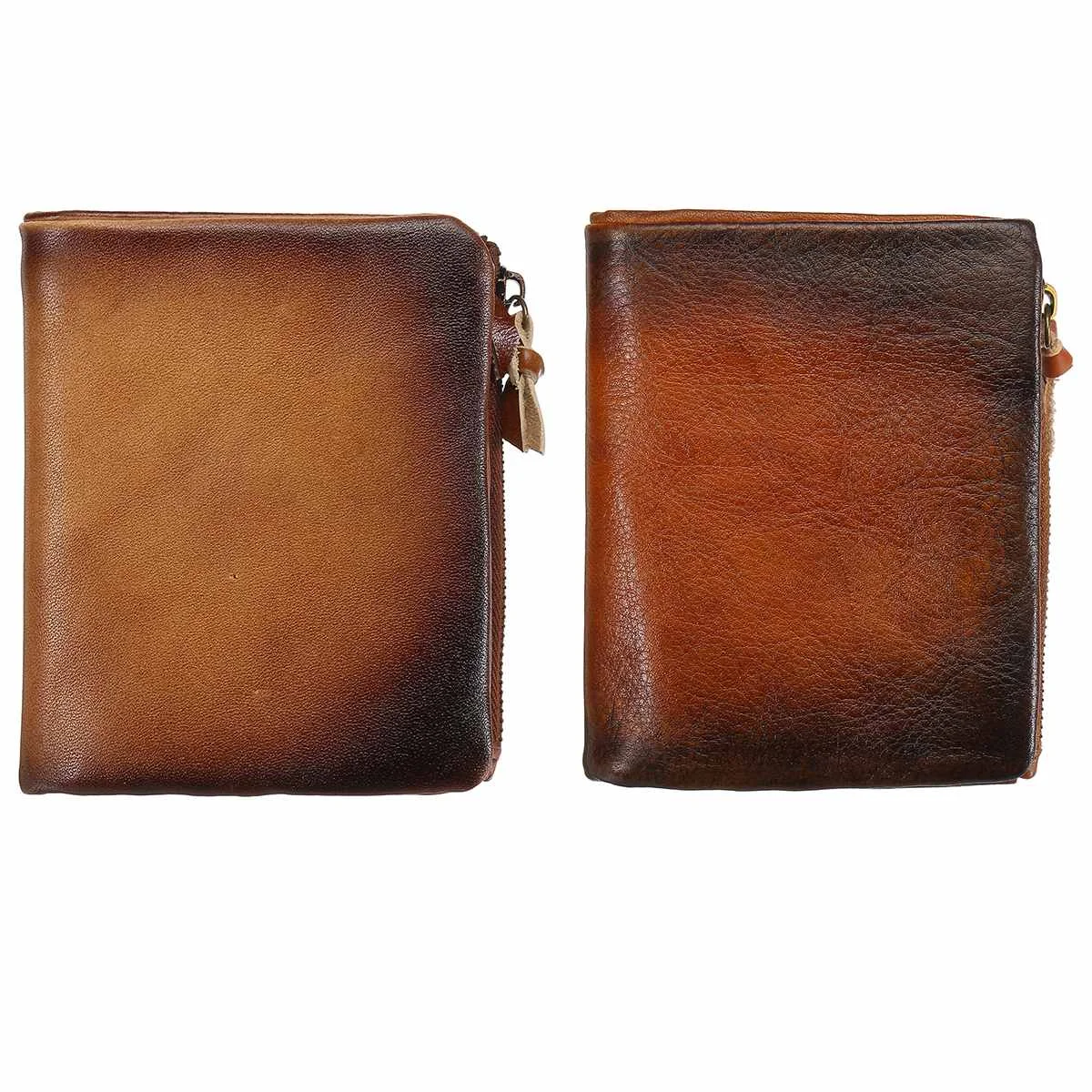 

Vintage Wallet Genuine Leather Men Wallet Short Coin Purse Small Vintage Wallets RFID Blocking Card Holder Men's Wallet