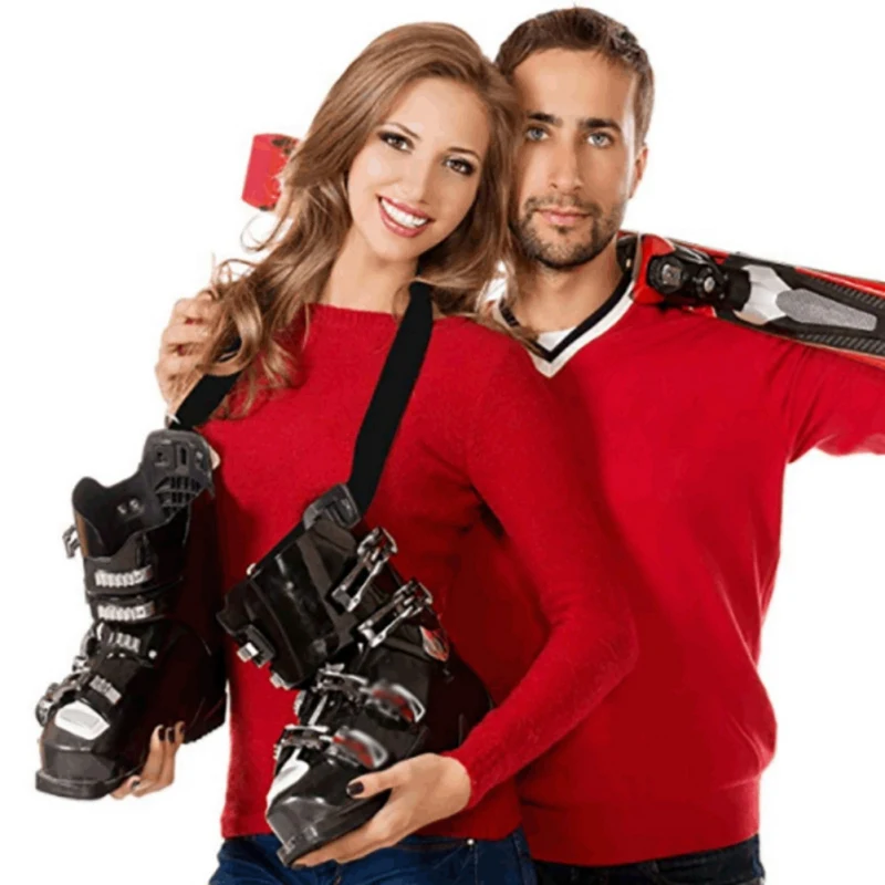 

Black Ski Boots Carrier Strap Snowboard Boot Shoulder Sling Leash Carrying Belt For Ice Skates Rollerblades Skiing Accessories