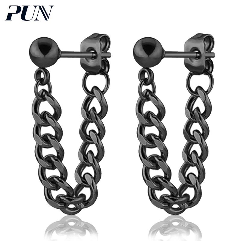 Каламбур панк круглые серьги Нержавеющая сталь цепи в форме Креста для Для