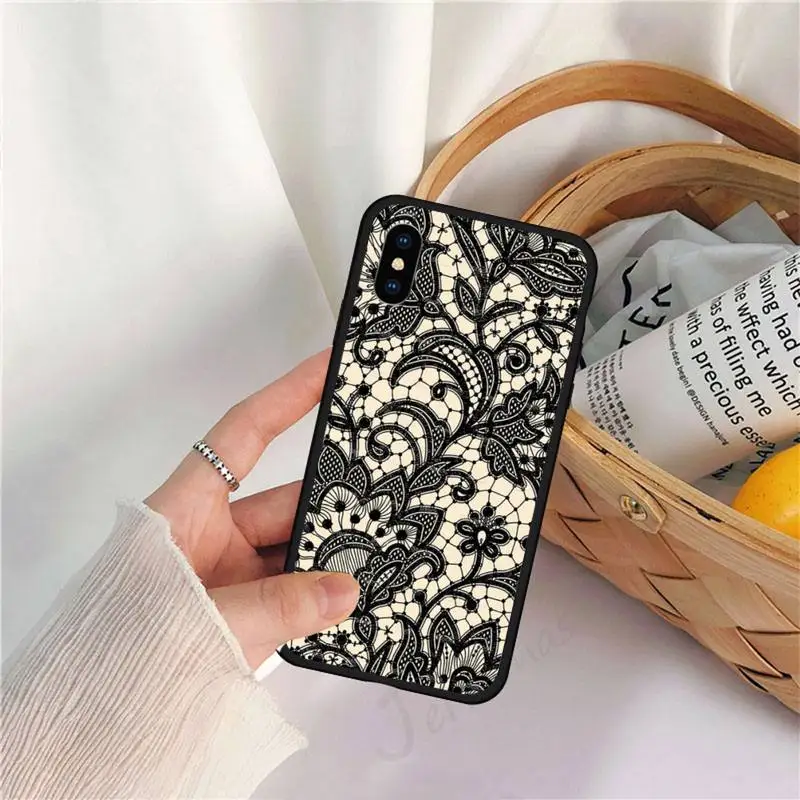 

Love Lace Flower woman girl sexy luxury Phone Case funda for iPhone 11 12 pro XS MAX 8 7 6 6S Plus X 5S SE 2020 XR