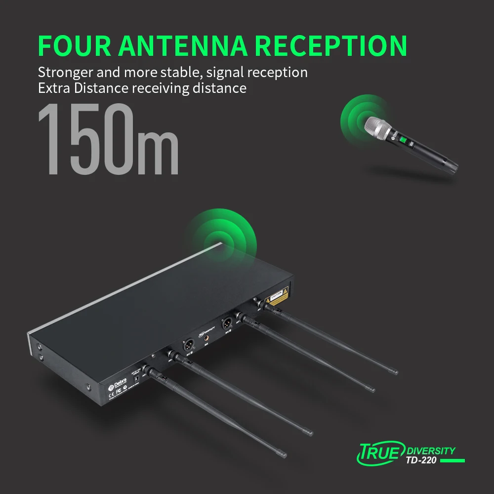 Истинное разнообразие! Дебра аудио TD 220 2 канала UHF Беспроводной микрофон Системы