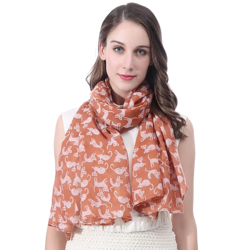 Cat Kitten Animal Print Women's Scarf Shawl Wrap Soft Lightweight for All Seasons |