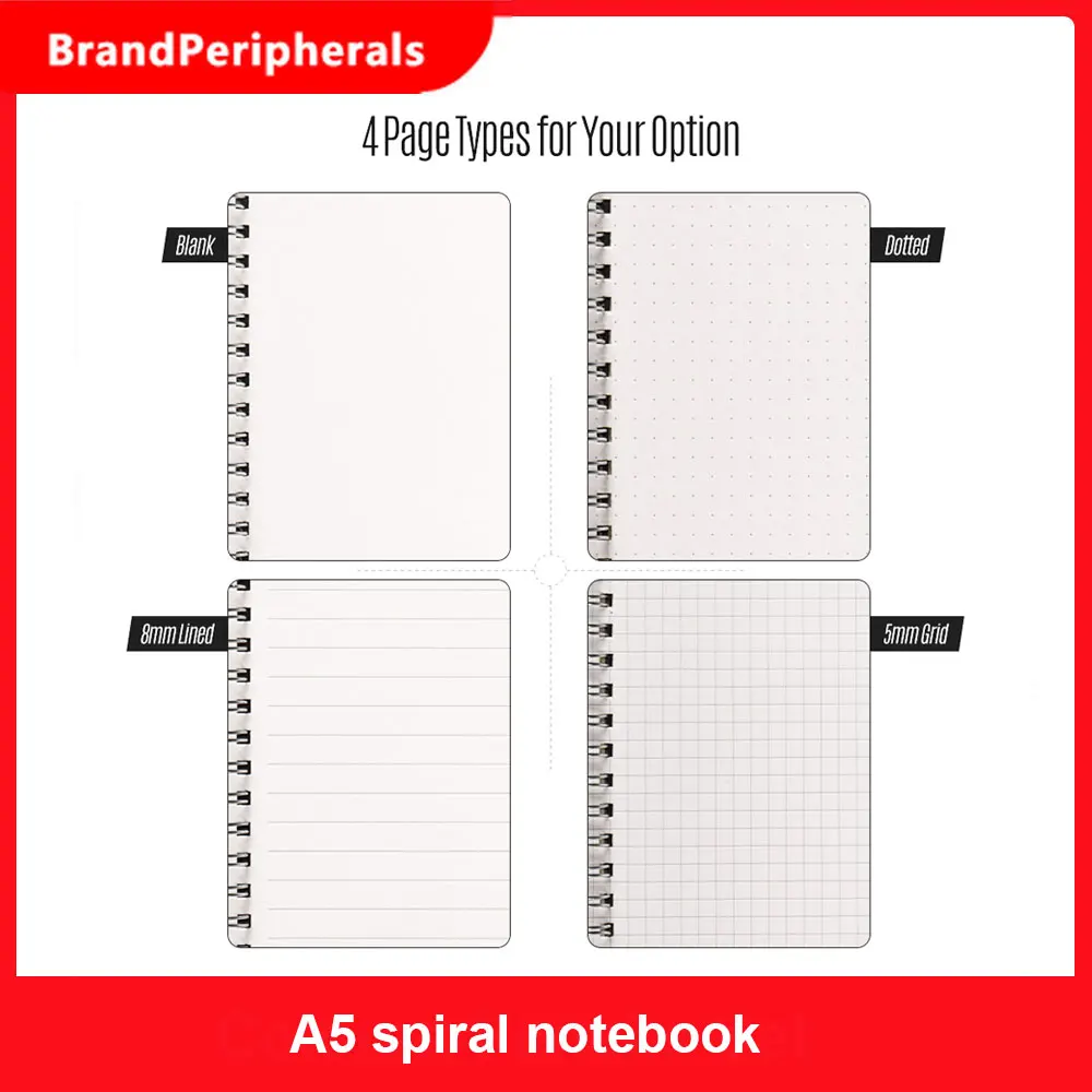 Блокнот на спирали с эластичной лентой 5 мм 8 мм|Записные книжки| |