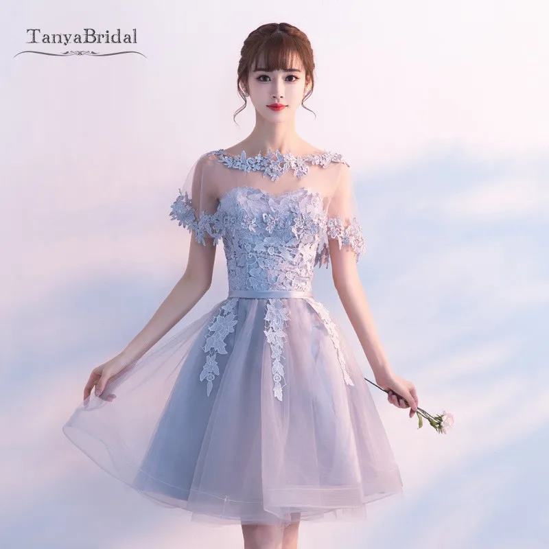 Новая Серебристая платья на выпускной вечер встречи выпускников короткие