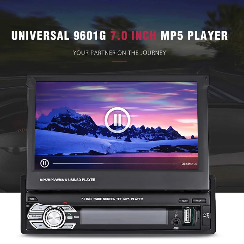 Universal 9601G 1 Din Car Multimedia Player Auto Audio Stereo Fm Radio Gps Navigation Bluetooth 1Din 7 Inch Autoradio | Автомобили и
