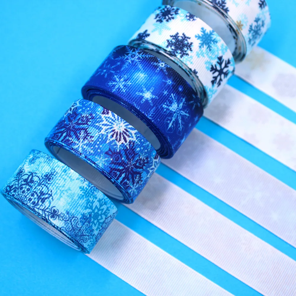 1 дюйм 5 ярдов корсажные ленты в виде рождественских снежинок детский бант ручной