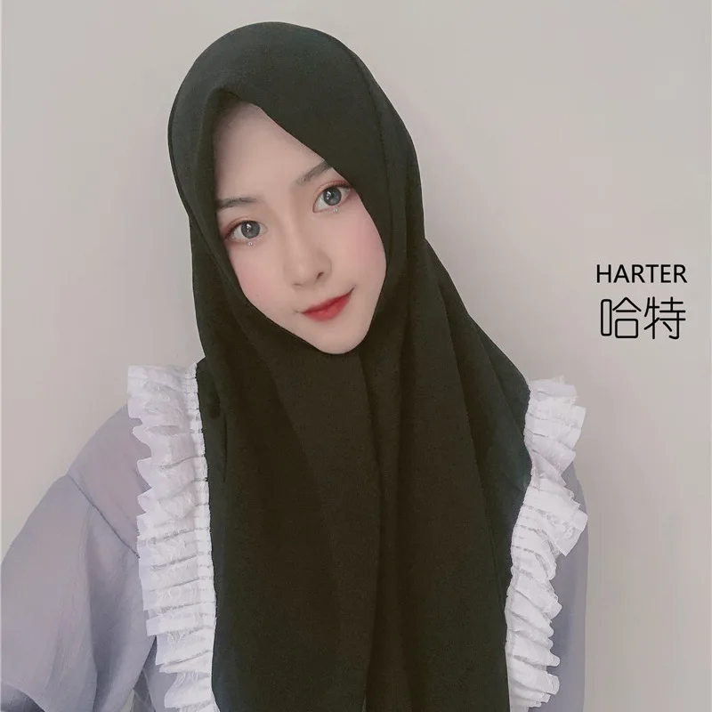 Мусульманский платок искусственный жемчуг шифоновый квадратный шарф большой