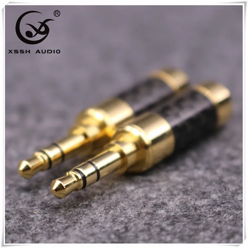 10 шт. Hi-end позолоченные штекеры XSSH для наушников разъем из углеродного волокна 3 5