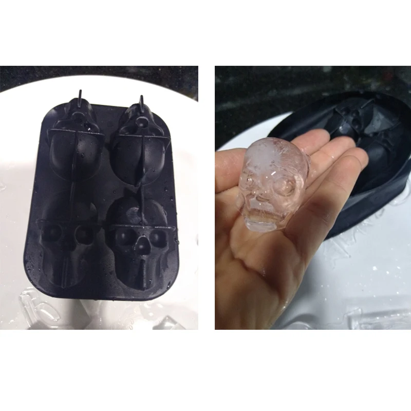 Виски вино коктейль Ice Cube 3D Силиконовая форма льда кубик для шоколада с черепом