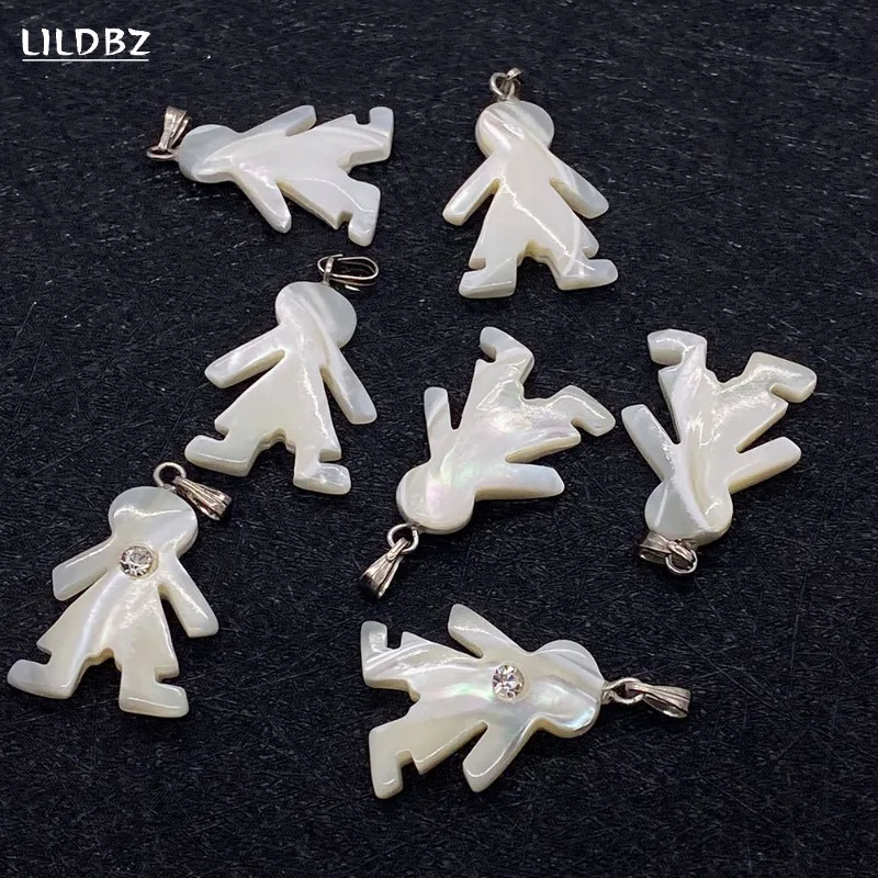 

Natural Sea Shell Small Pendant19x26mm Little Boy White Butterfly Shell Pendant Jewelry DIY Necklace Bracelet Earring Accessorie