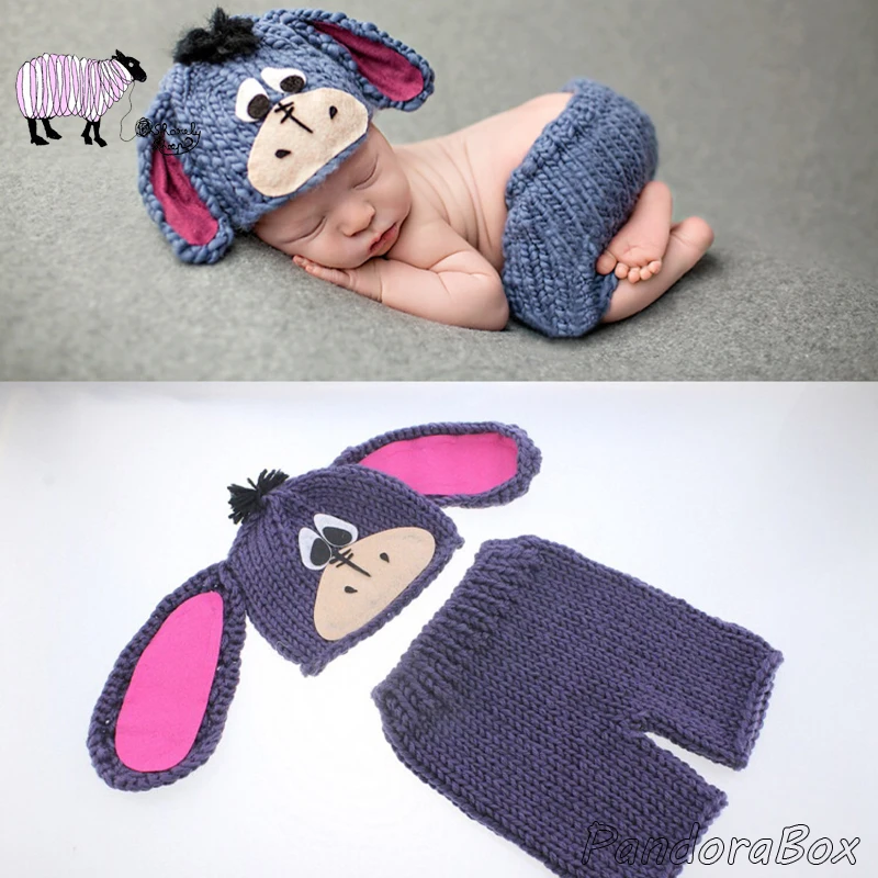 Наряды для фотосессии новорожденных мальчиков и девочек с рисунком кроше