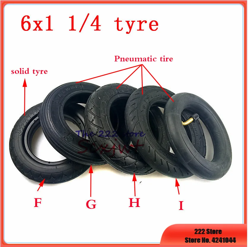 

6x1 1/4 solid tyre 6 Inch Pneumatic Tire Motorcycle Scooter Inflation Wheel tire Inner Tube Electric Scooter E-bike 150MM 6x1.25