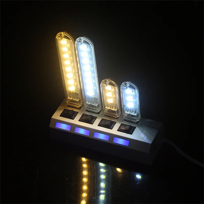 USB светодиодный Nachtlampje Draagbare U диск Lampen 8 s Kleurrijke Mini Boek Licht 4 Вт Светодиодный