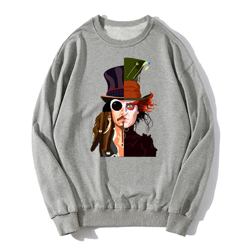 Шляпник Джонни Деппом Джека Воробья Толстовка Для мужчин пуловер для девочек и