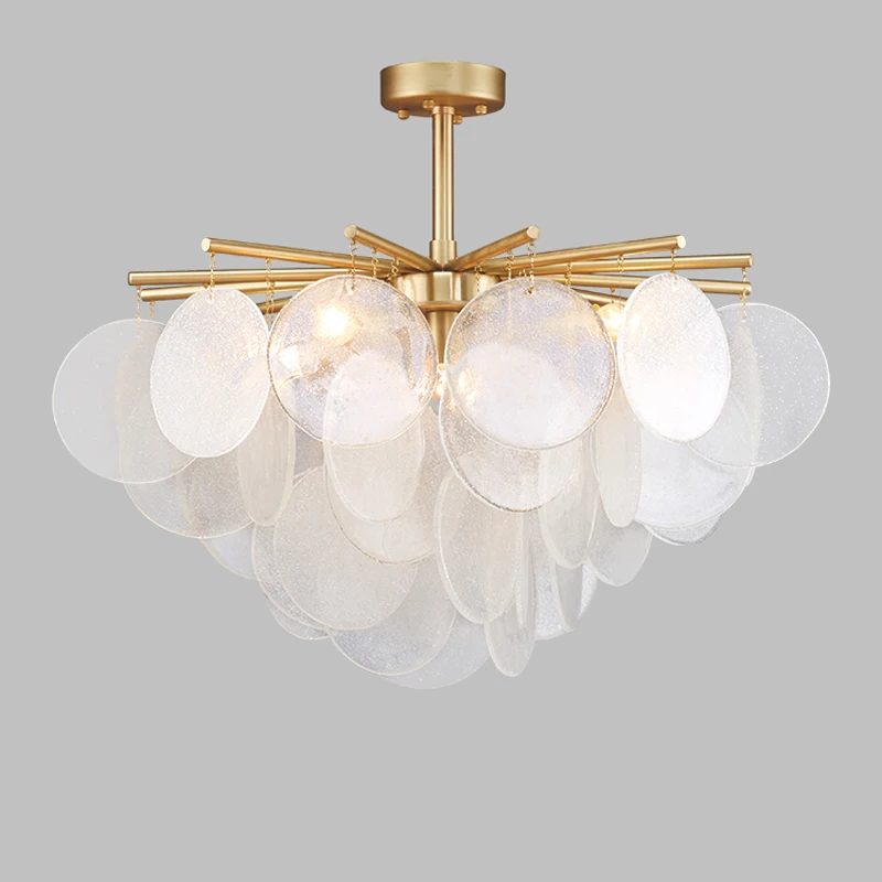 

Светильник роскошные медные люстра Nordic стеклянный гостиная, спальня обеденный художественная люстра