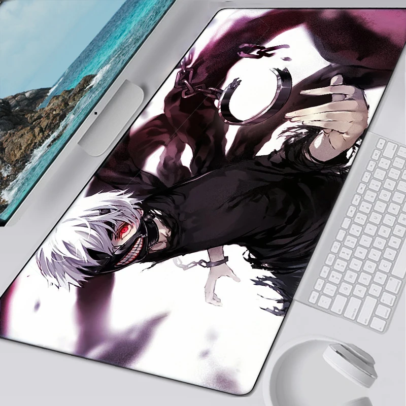 

Gaming Mouse Pad Tokyo Ghoul Mousepad Anime Cartoon XL Large Gamer Mouse Pad 30x60 Big Keyboard Computer PC Desk Mat Notbook Pad