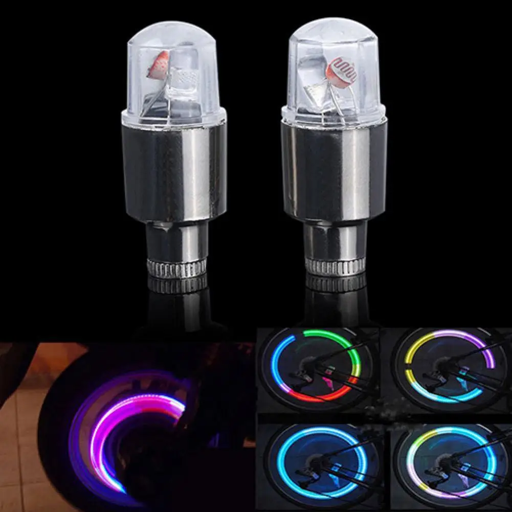 

50% HOT SALES!!!2 Pcs LED Lamp Flash Tire Wheel Valve Cap Light for Car Bike Bicycle Motorcycle
