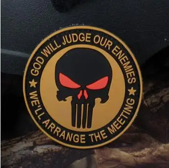 3D Embroidery Punisher Morale Skull 3D Rubber Pvc Board Air Gun Sport Military Tactical Clothes Backpack Badge Patch - Цвет: B