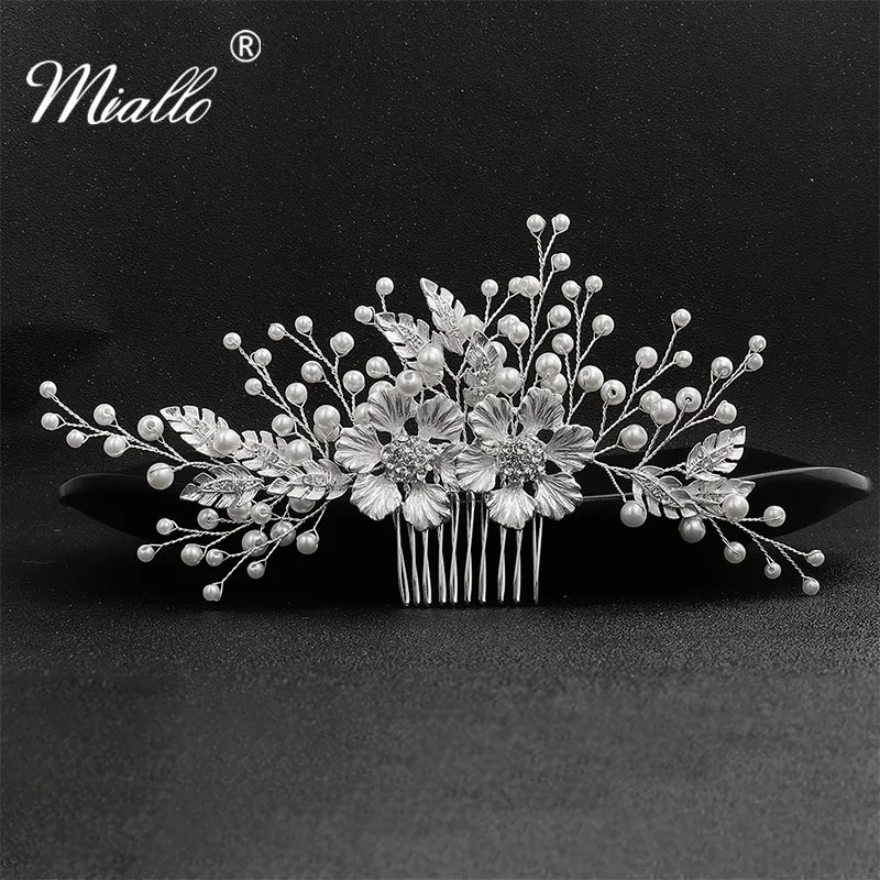 

Miallo 2019 Newest Wedding Hair Comb Bridal Hair Clips Hand Painted Handmade Crystal Women Headpieces for Bride Bridesmaids