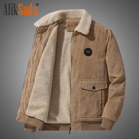 Куртка мужская осенне-зимняя, бархатная, плотная, свободная, большого размера