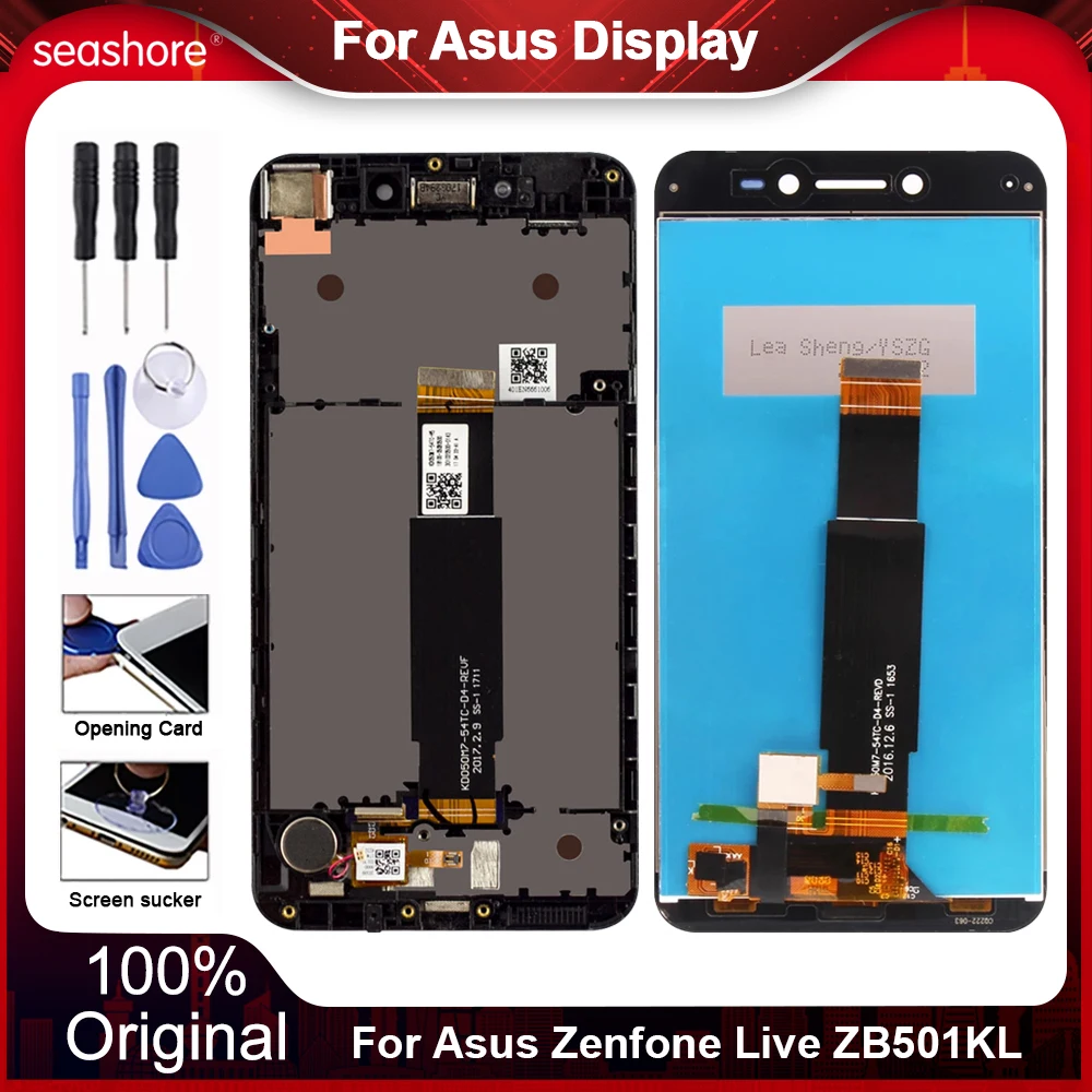 Pantalla t&aacute;ctil Original para Asus Zenfone Live ZB501KL, digitalizador de pantalla LCD, pieza de repuesto A007-0