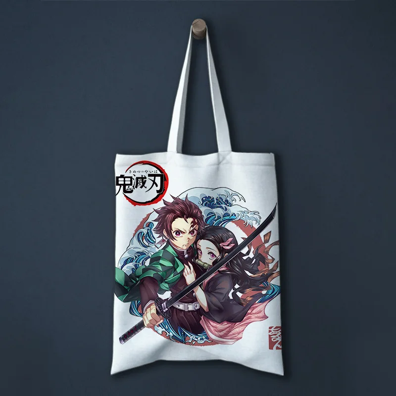 

NEW Anime Demon Slayer Kimetsu no Yaiba Kamado Tanjirou Nezuko Shopping Shoulder bag Gift For Girl/women Single side printing