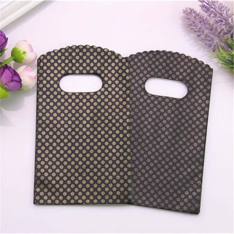 50 шт./упак. Мода 9*15 см простой и красивый образ черный малой золотой в горошек