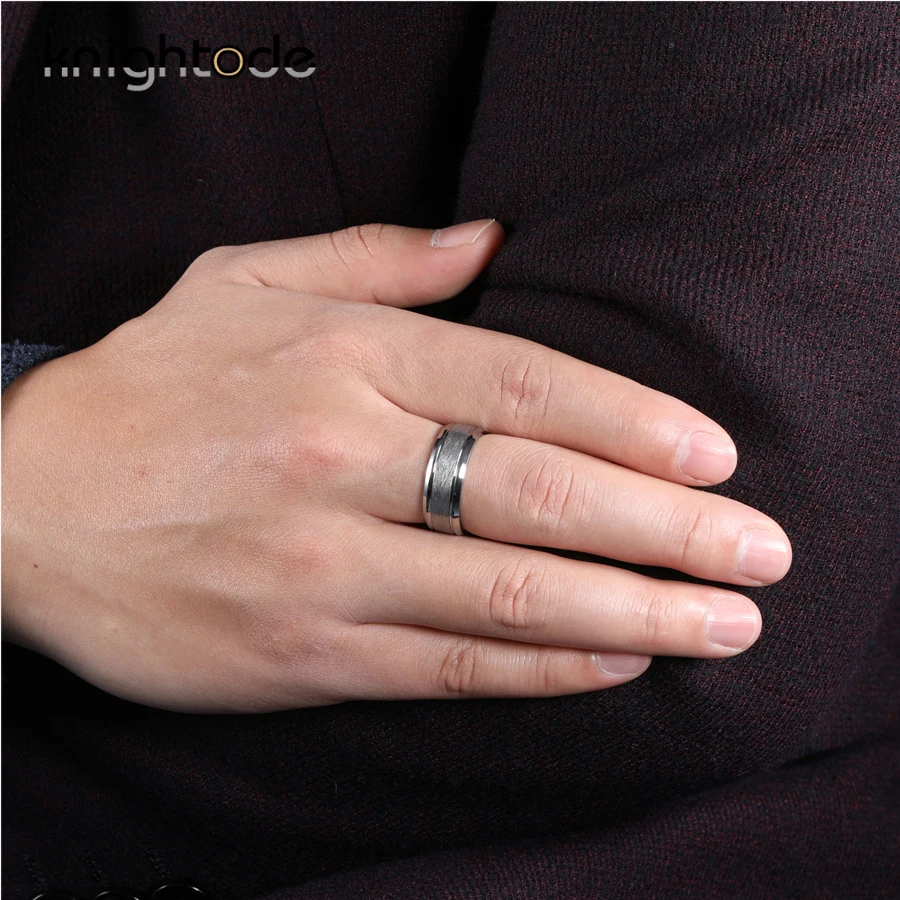 8 мм серебристо вольфрамовые карбидные кольца для мужчин обручальное кольцо