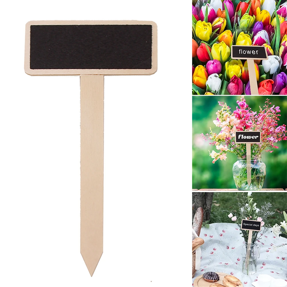

20pcs Wooden Pot Tags T Shape Plant Vegetables Garden Chalkboard Decor Writing Label Tools For Garden Decoration Tools