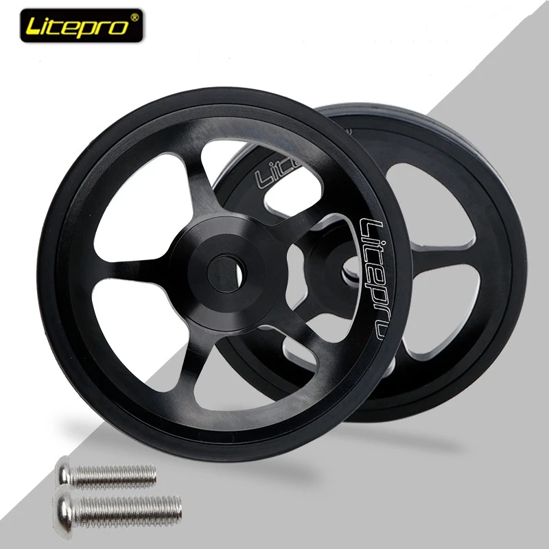 

Litepro Bike Easy Wheel 60mm For Folding Bicycle 6 Bearing Wheels Stable Lightweight 22g/Pcs Aluminum Alloy
