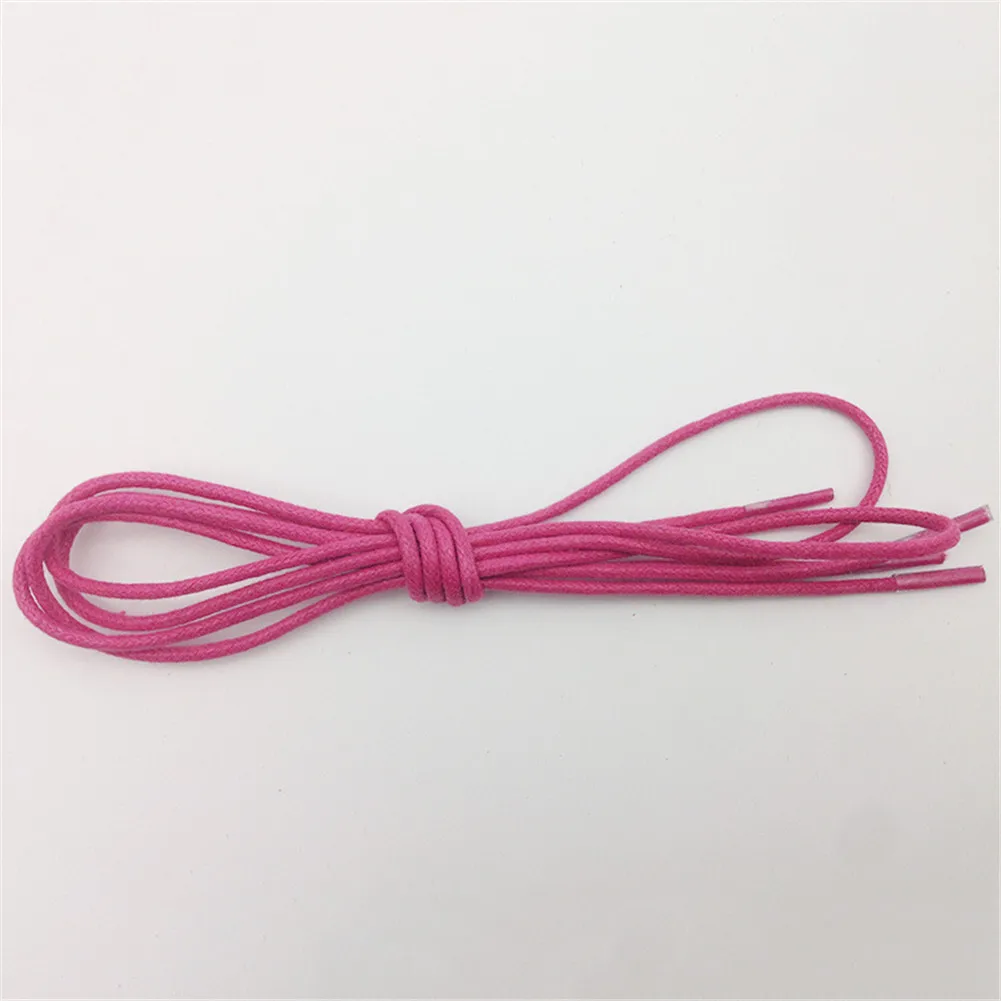 dark pink 1 пара из вощеного хлопка круглые шнурки для ботинок кожаные Водонепроницаемый шнурки Для мужчин ботинки martin шнурки шнурке Длина 80/100/120 см - Цвет: dark pink