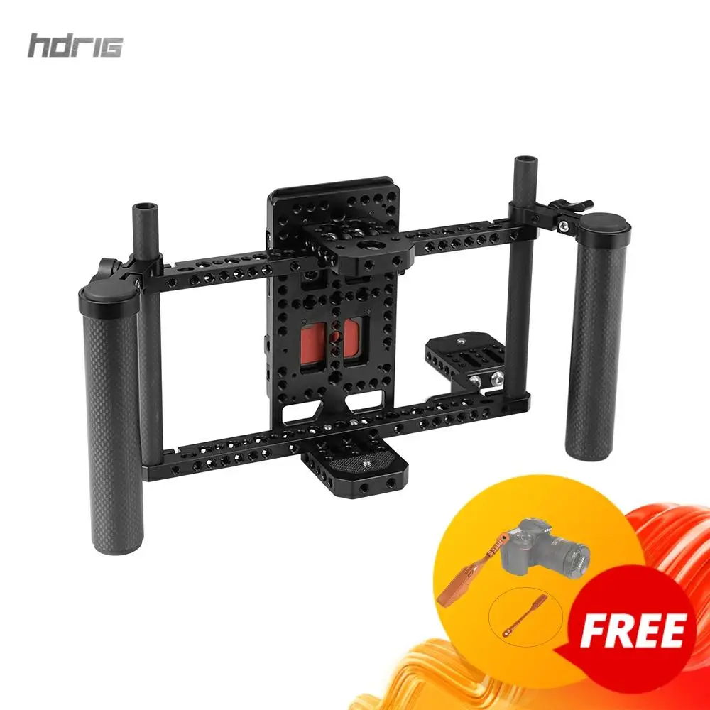 HDRIG Director's Monitor Cage Rig с разделителем питания двойная рукоятка из углеродного