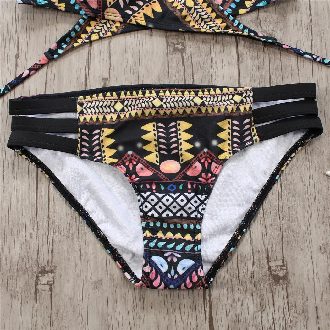 

2018 Sexy Bandage Aztec Biquini String Strappy Swim Wear Bathing Suit Swimsuit Beachwear Swimwear Women Brazilian Bikini