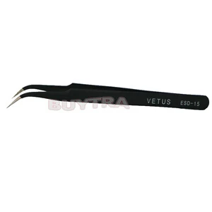 

1 Black Acrylic Gel Nail Art Rhinestones Paillette Nipper Picking Tool Antistatic Curved Straight Eyebrow Tweezers Art DIY Tools
