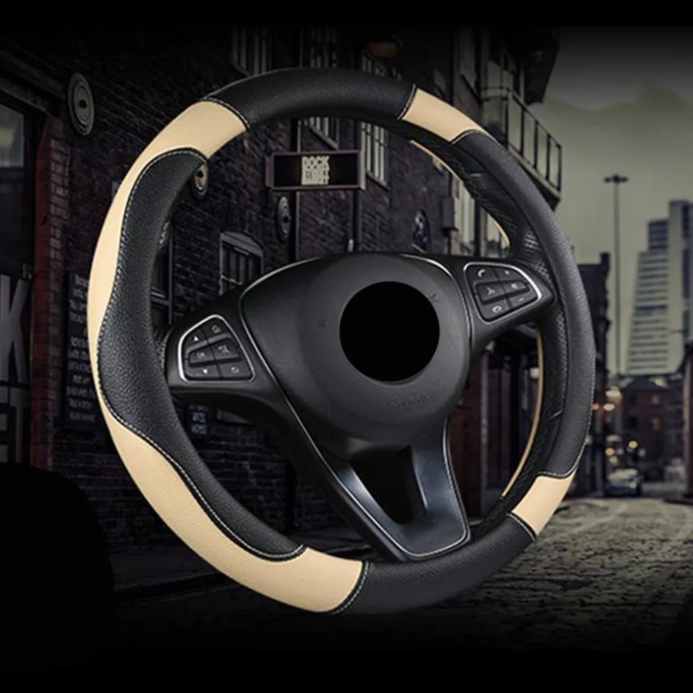 

Universal Cover Steering Wheel 38cm Accessories Middle Size PU Leather