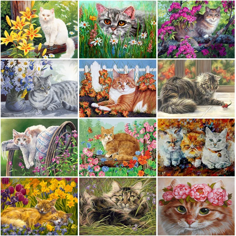 

Animal Embroidery Diamond Painting American Shorthair Cross Stitch Home Decoration Painting Mosaic Picture Art Wall Sticker