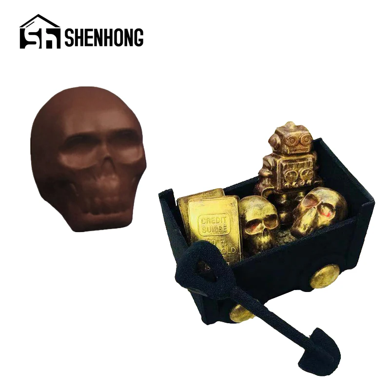 SHENHONG формы для шоколада из поликарбоната 3D конфет в форме черепа кондитерские