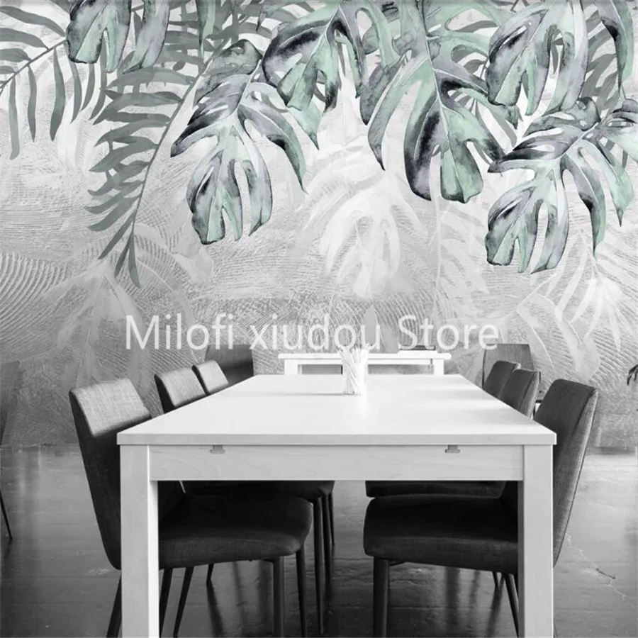 3D-обои Milofi на заказ роспись современный минимализм свежие растения листья для