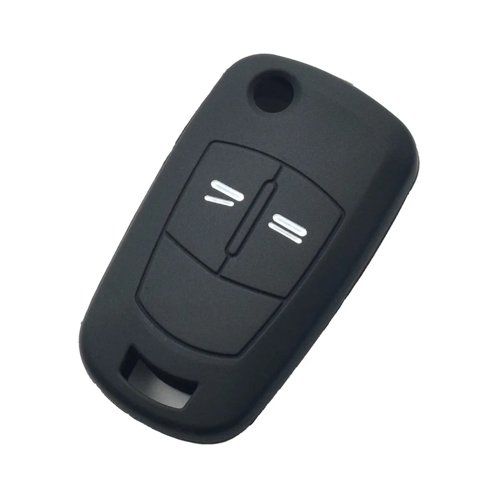 Силиконовый чехол для ключей автомобиля с откидной крышкой для Vauxhall Opel Corsa Astra Vectra Signum, 2 кнопки, складной брелок с дистанционным управлением, защитный чехол