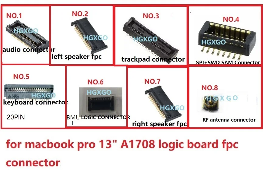 5 компл./лот разъемы материнской платы для MACBOOK Pro 13 дюймов A1708 трекпад клавиатуры