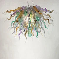 hand blown glass crystal chandelier multi w100xh80cm led art pendant light indoor lustre hotel hallparlor decoration