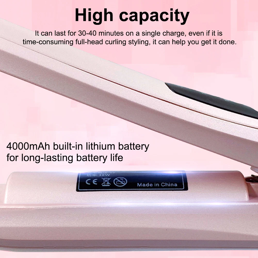 

Hair Straightener Hot Comb Portable Ceramic Fast Heat 2 In 1 Flat Iron Hair Curler For Household Easy Care Styling Tool