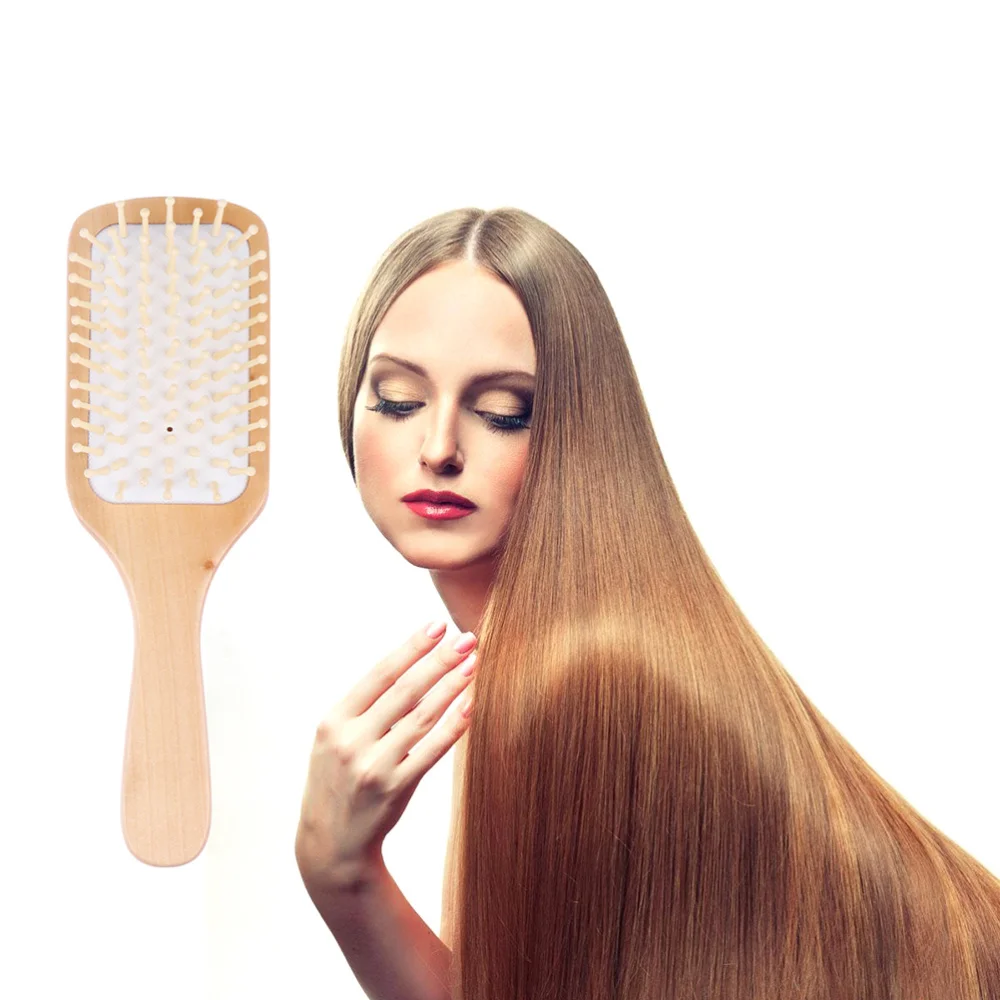 

2Pcs Creative Airbag Square Combs Hairdressing Wooden Combs (Assorted Color)